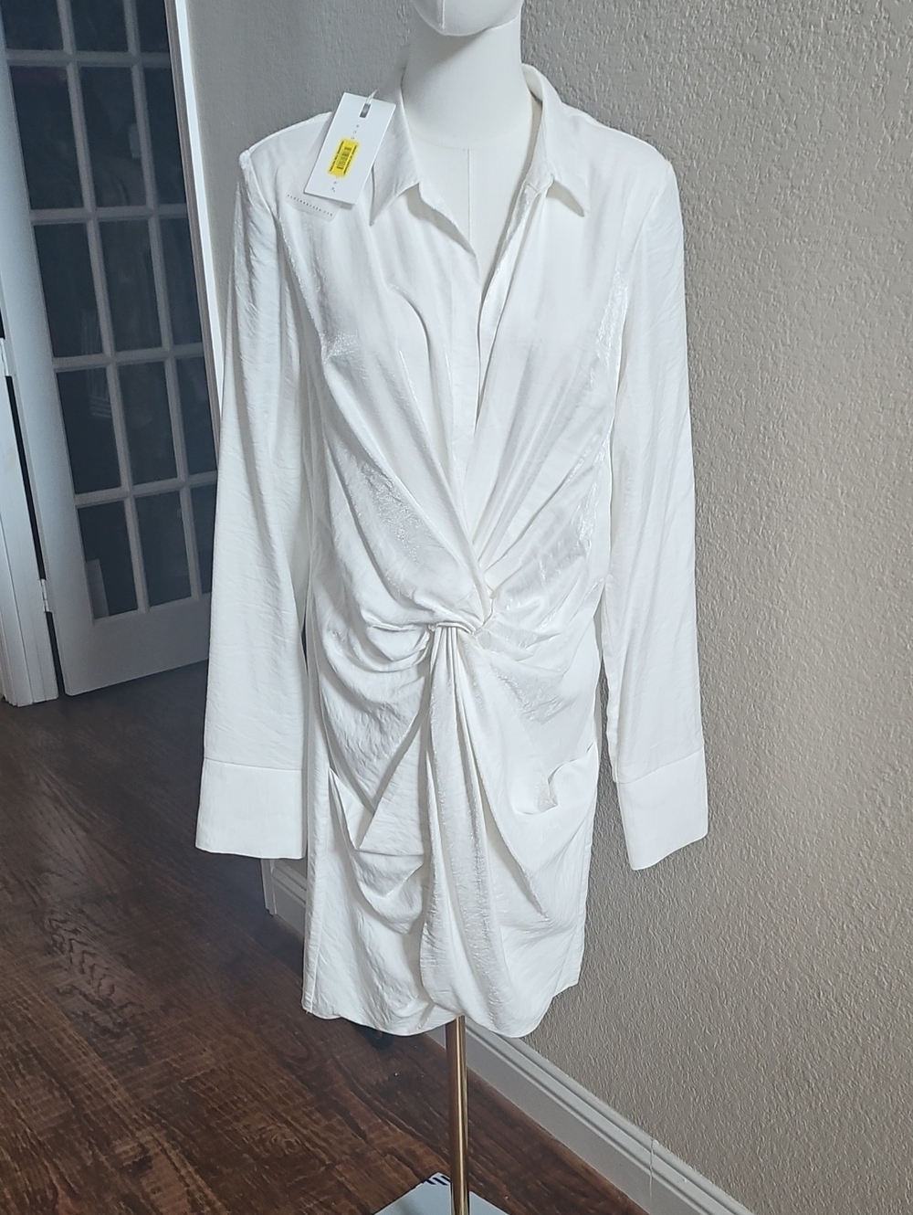 Endless Rose White Twisted Front Mini Dress
